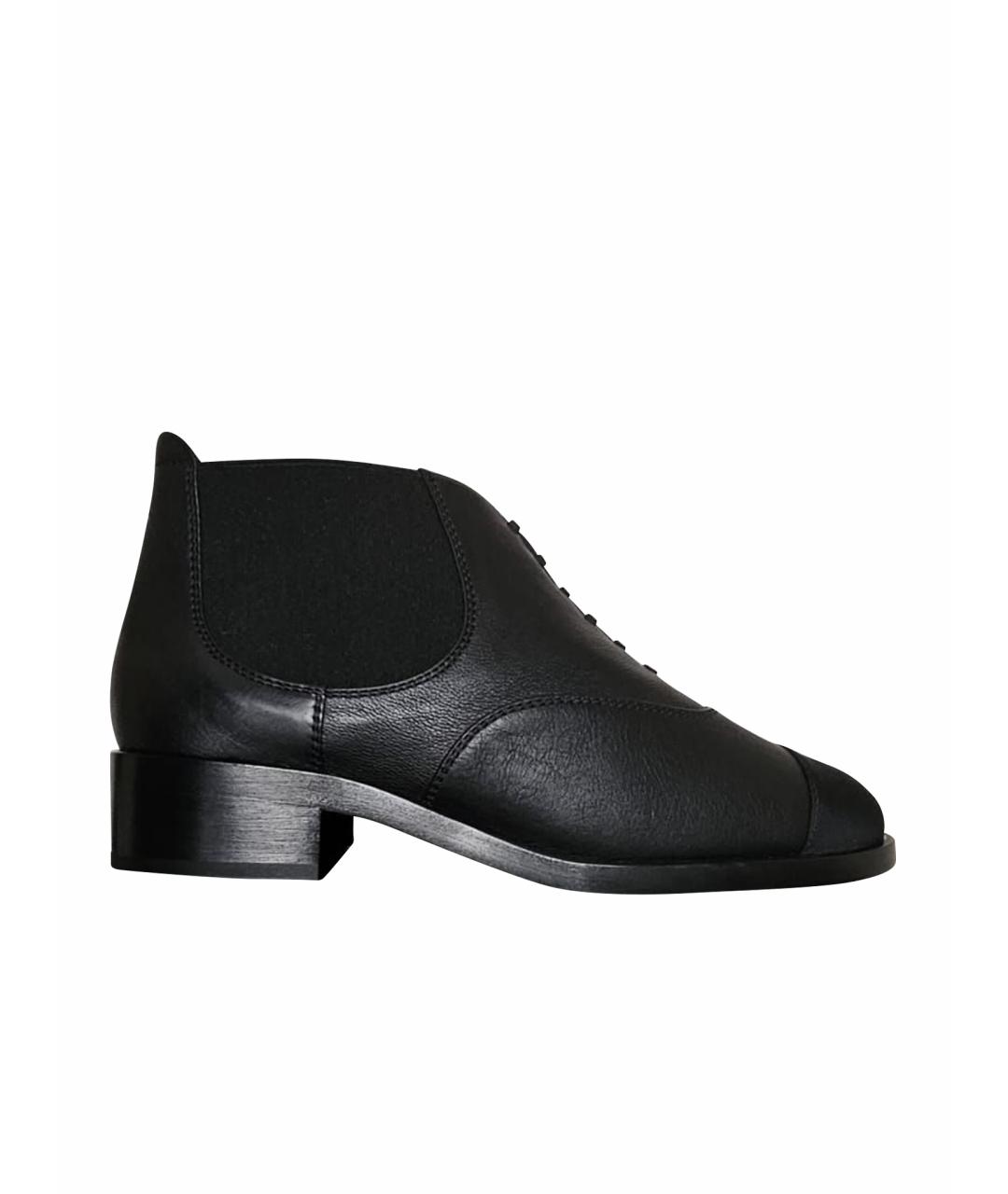 CHANEL Черные кожаные ботинки, фото 1