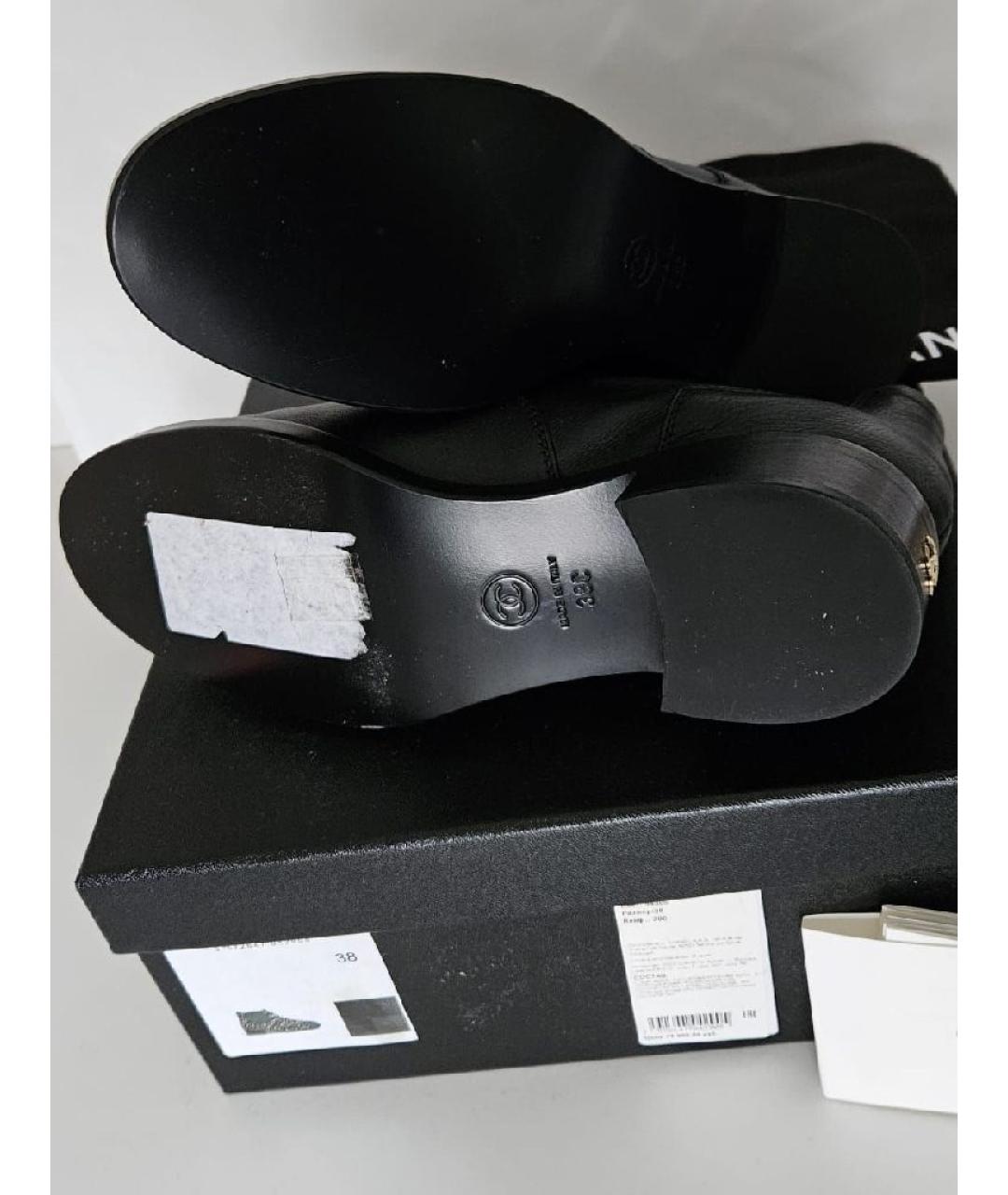 CHANEL Черные кожаные ботинки, фото 7