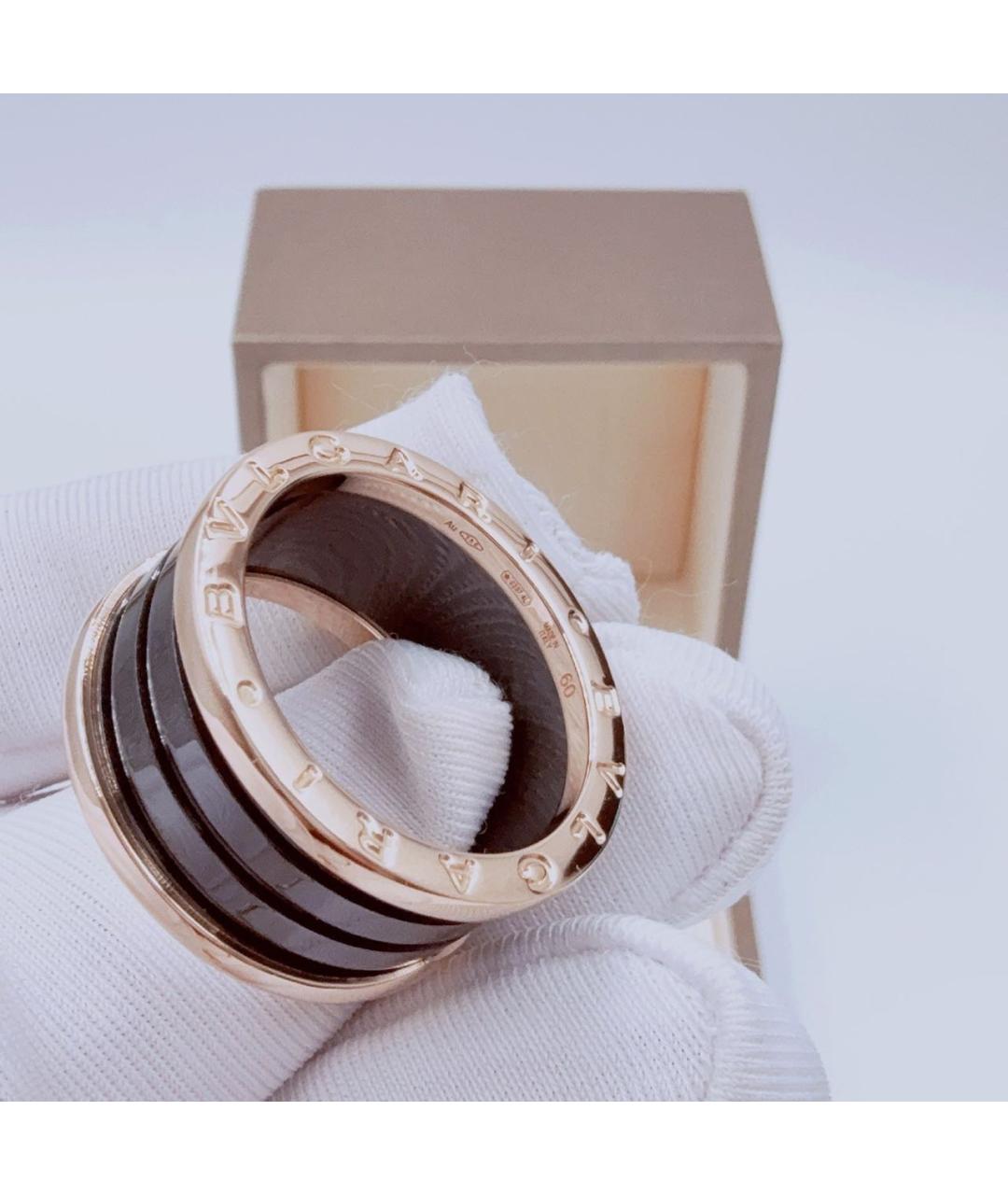 BVLGARI Черное кольцо из розового золота, фото 5