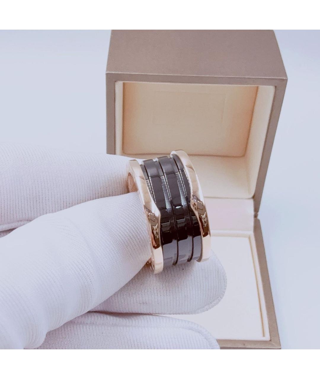 BVLGARI Черное кольцо из розового золота, фото 6