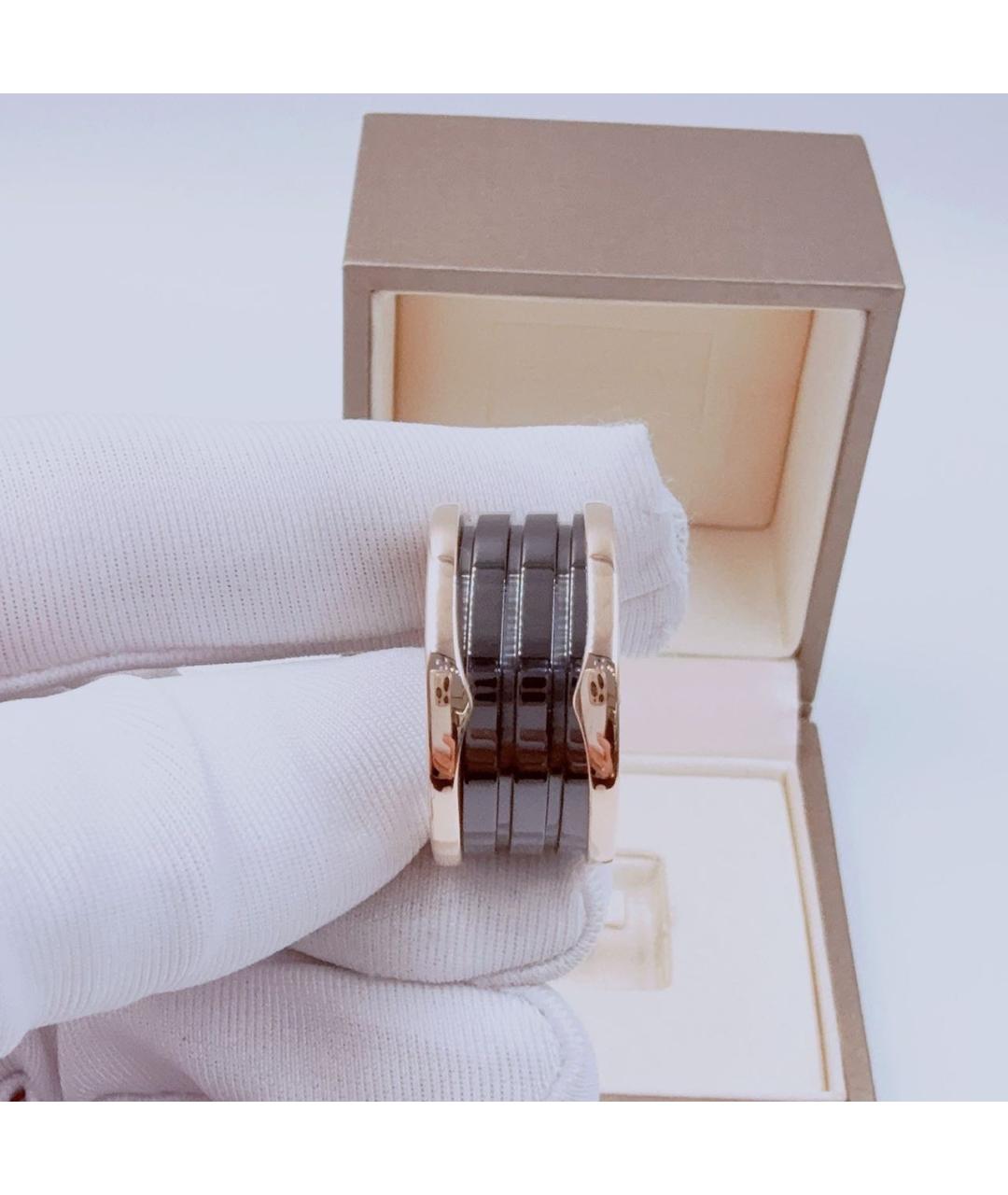 BVLGARI Черное кольцо из розового золота, фото 4