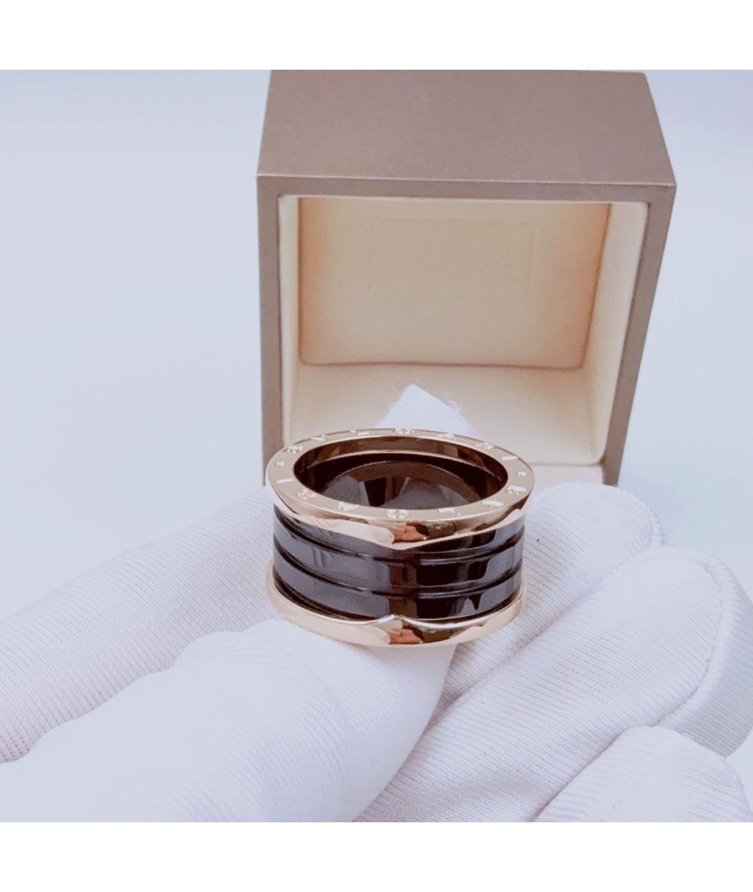 BVLGARI Черное кольцо из розового золота, фото 3