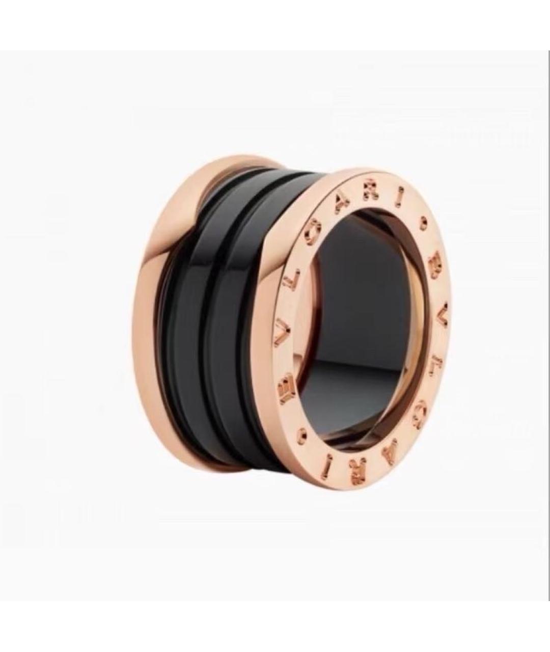 BVLGARI Черное кольцо из розового золота, фото 7