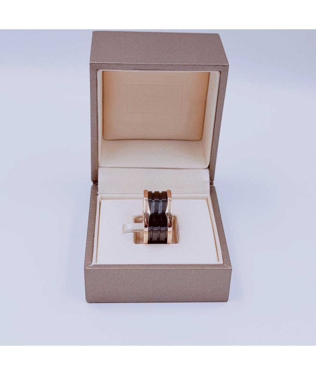 BVLGARI Черное кольцо из розового золота, фото 2