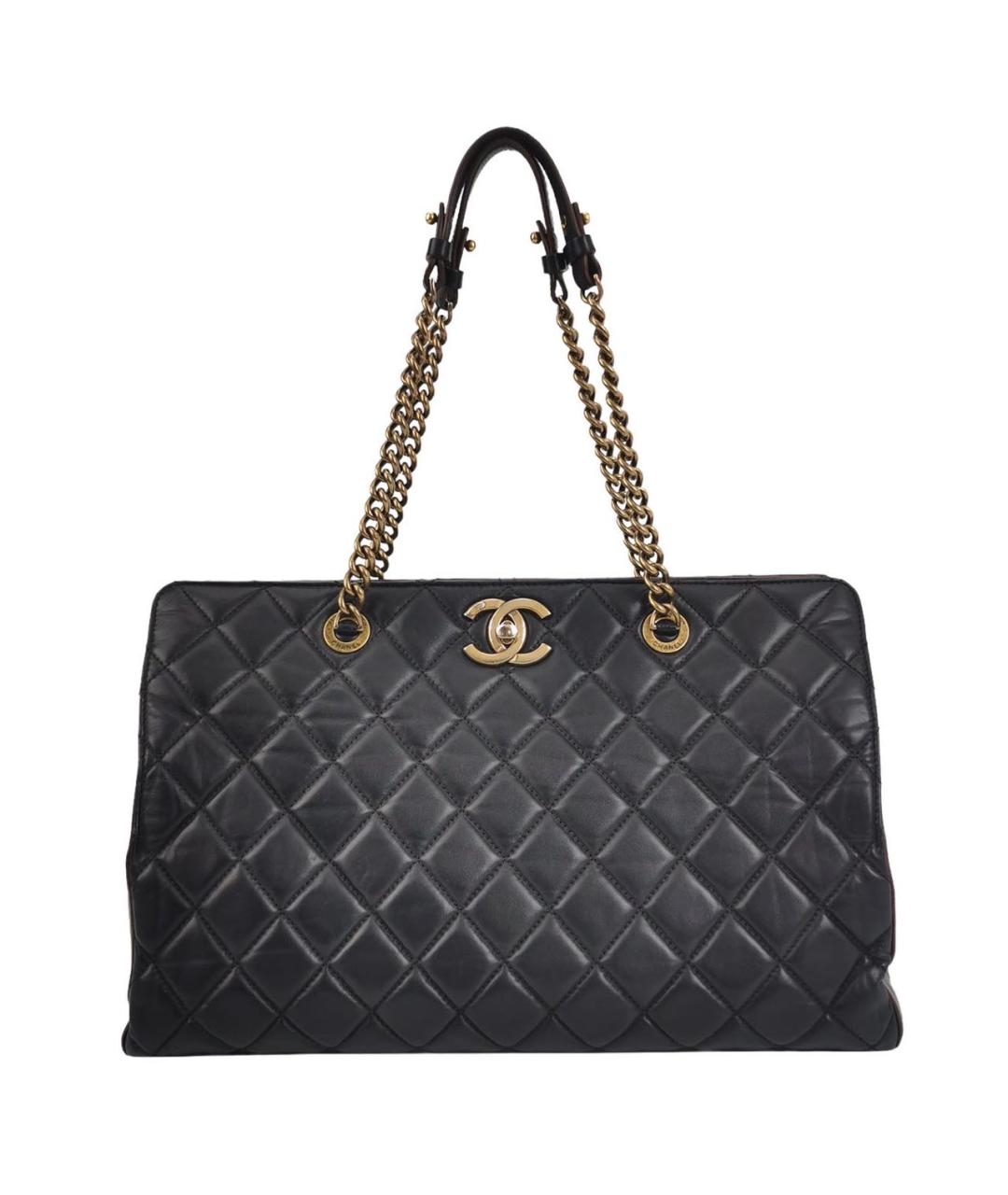 CHANEL Черная кожаная сумка тоут, фото 1