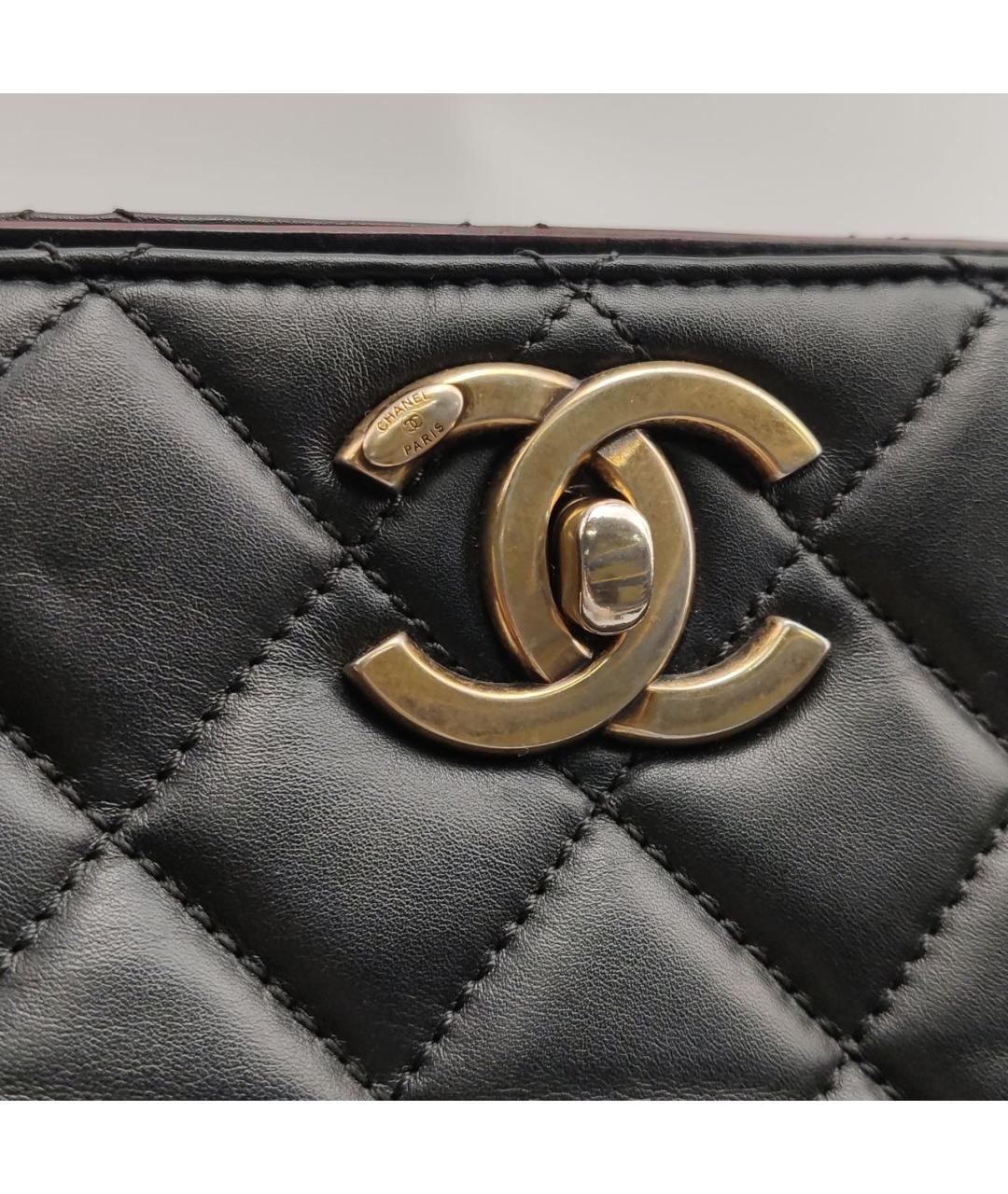 CHANEL Черная кожаная сумка тоут, фото 6
