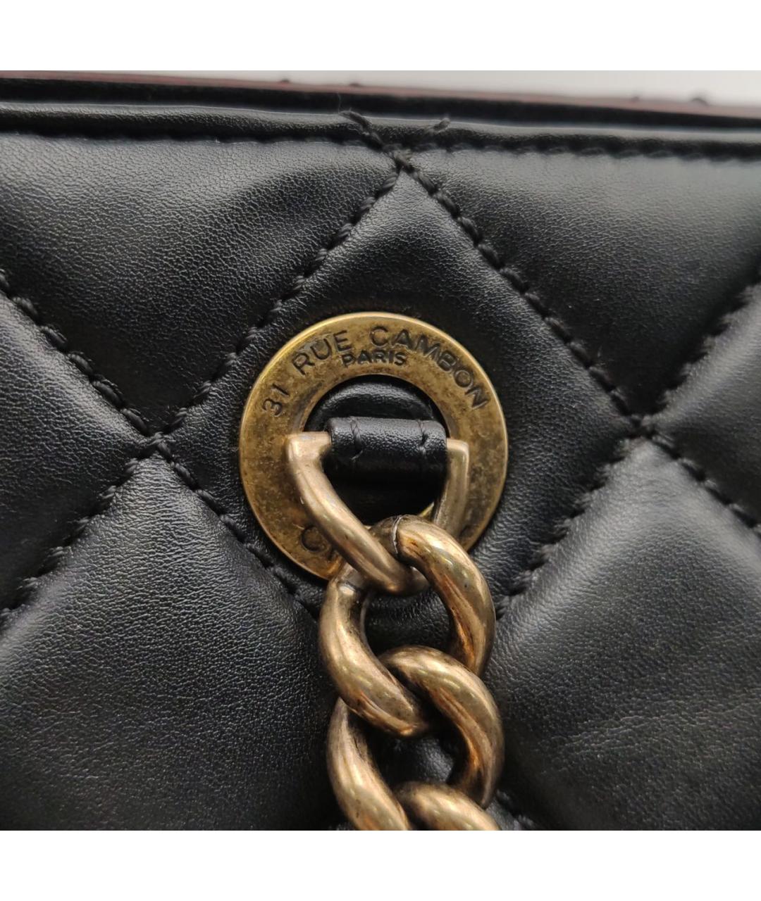 CHANEL Черная кожаная сумка тоут, фото 7