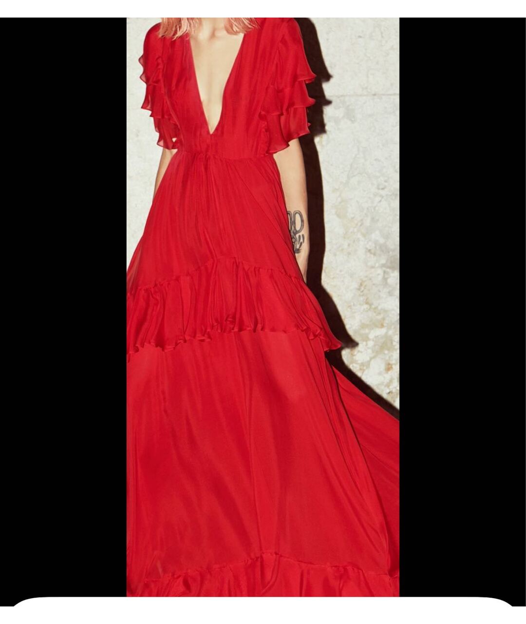 DANIELE CARLOTTA Красное шелковое вечернее платье, фото 3