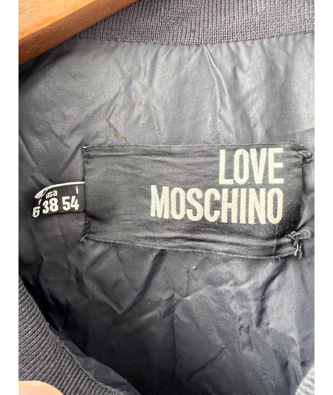 LOVE MOSCHINO Черная полиамидовая куртка, фото 6