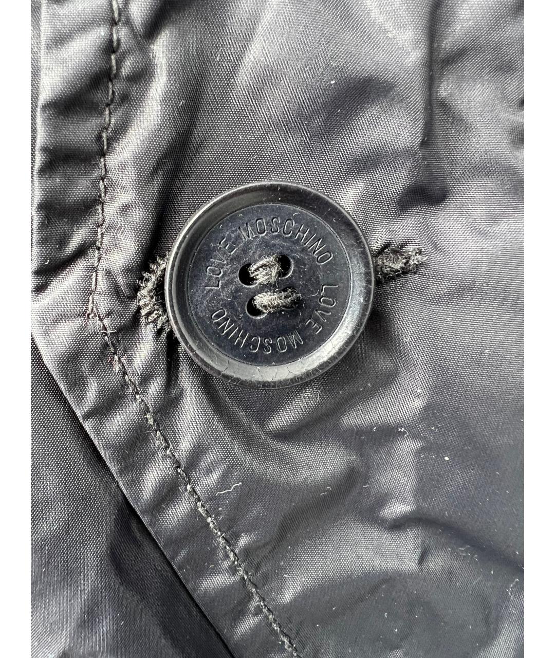 LOVE MOSCHINO Черная полиамидовая куртка, фото 2