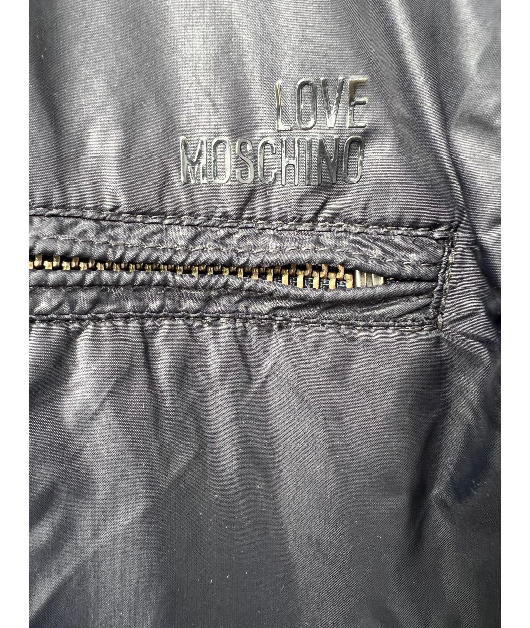 LOVE MOSCHINO Черная полиамидовая куртка, фото 3