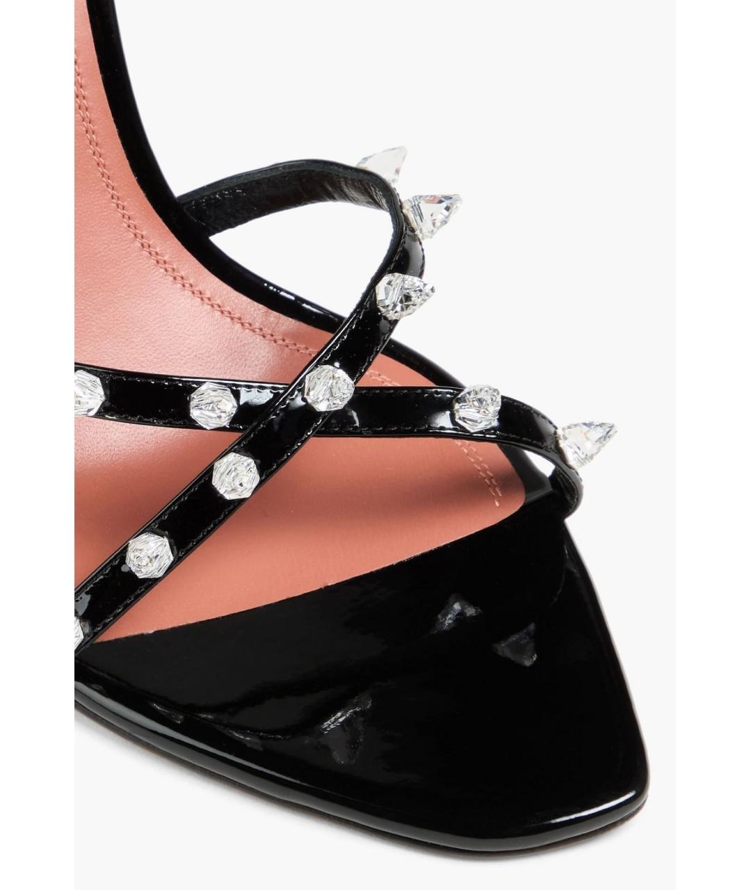 Amina Muaddi Черные мюли из лакированной кожи, фото 4