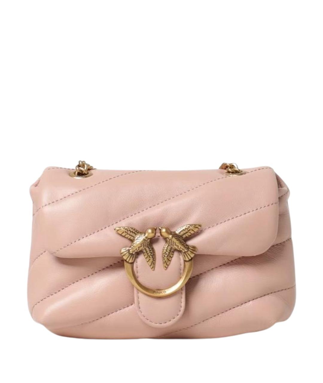PINKO Бежевая кожаная сумка через плечо, фото 1