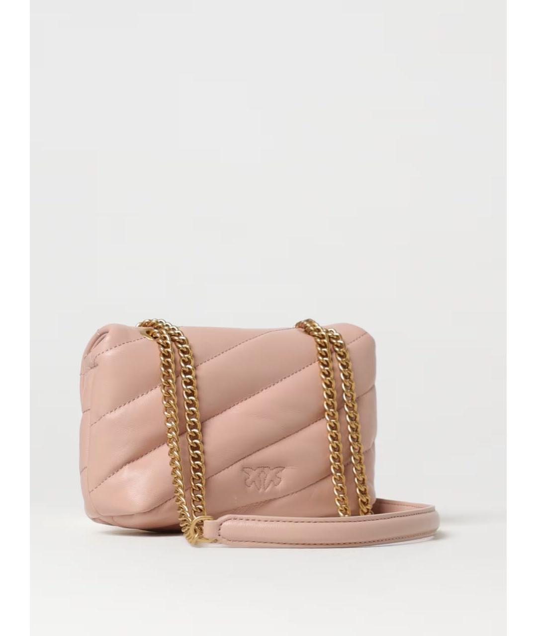 PINKO Бежевая кожаная сумка через плечо, фото 2