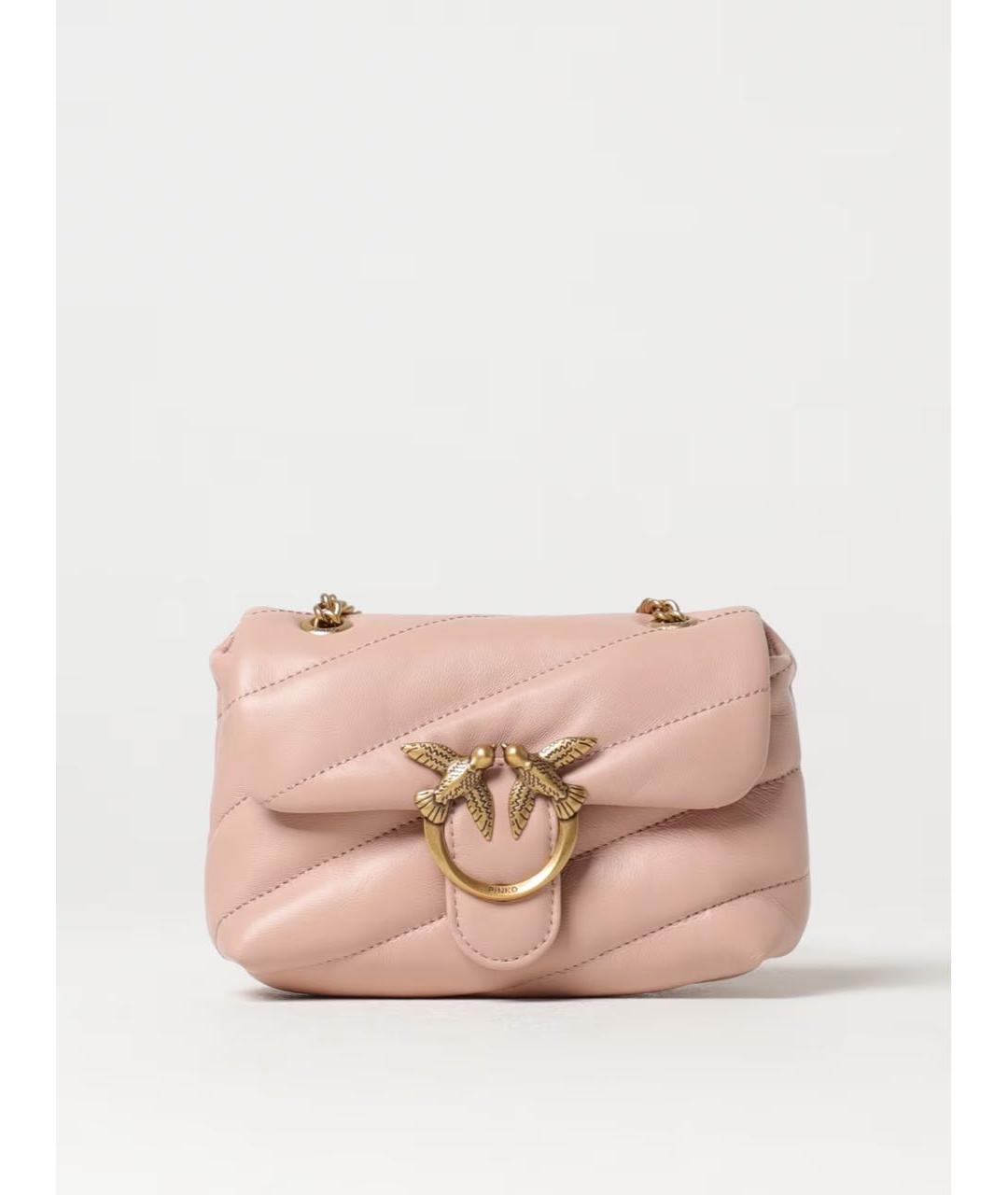 PINKO Бежевая кожаная сумка через плечо, фото 7