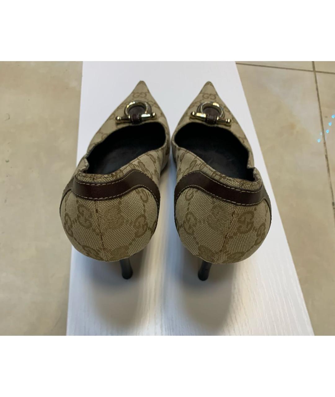 GUCCI Бежевые текстильные туфли, фото 2