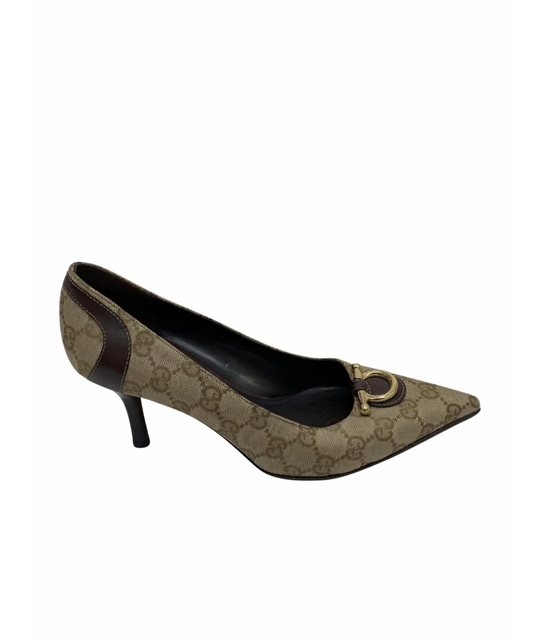 GUCCI Бежевые текстильные туфли, фото 1