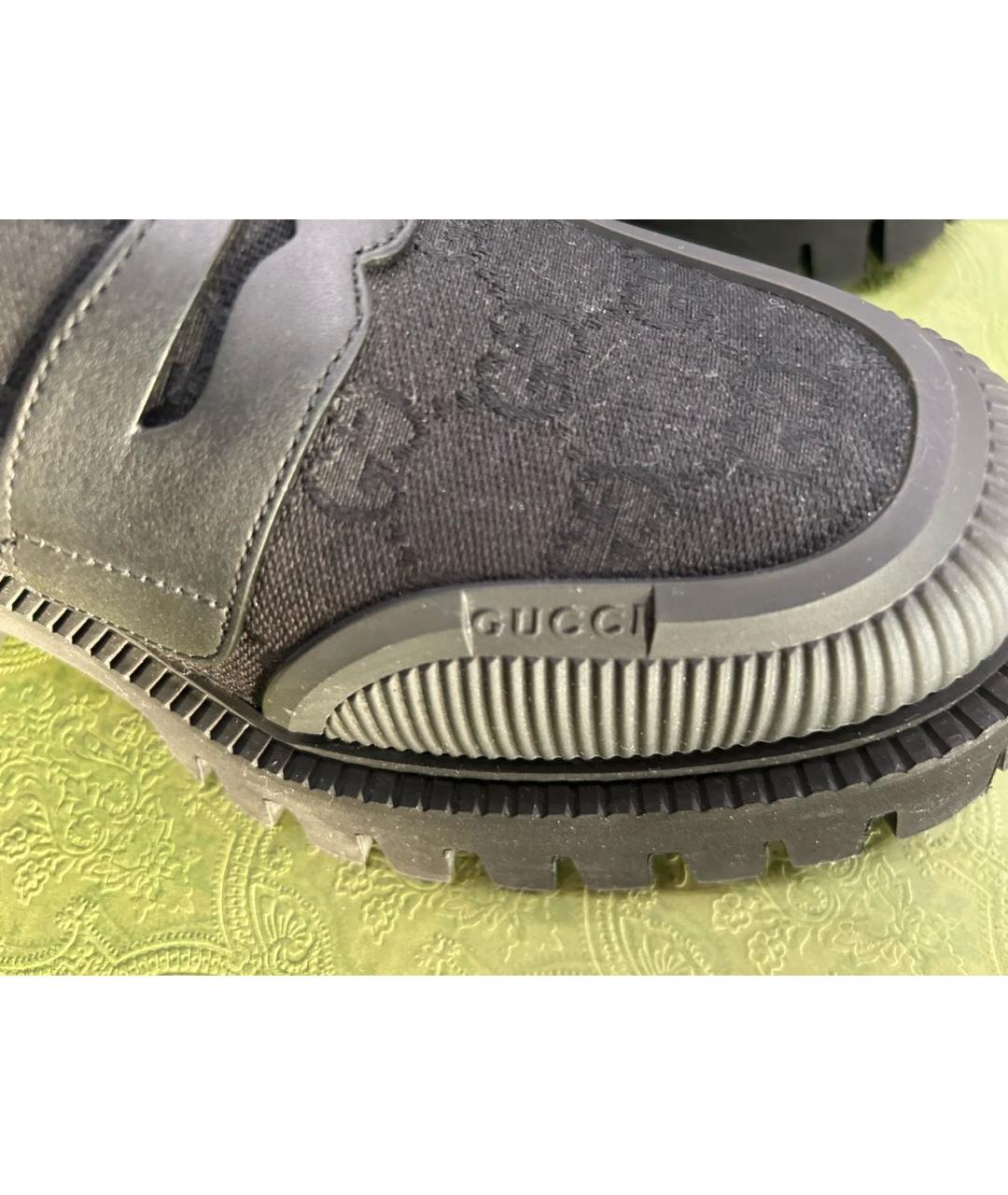 GUCCI Черные текстильные лоферы, фото 8