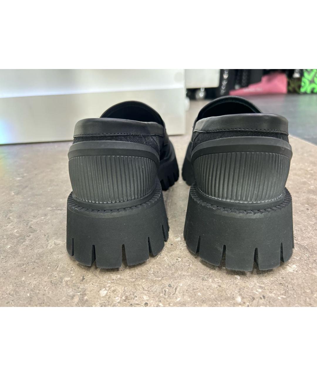 GUCCI Черные текстильные лоферы, фото 4