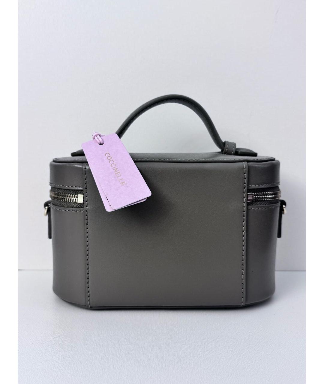 COCCINELLE Хаки кожаная сумка с короткими ручками, фото 3