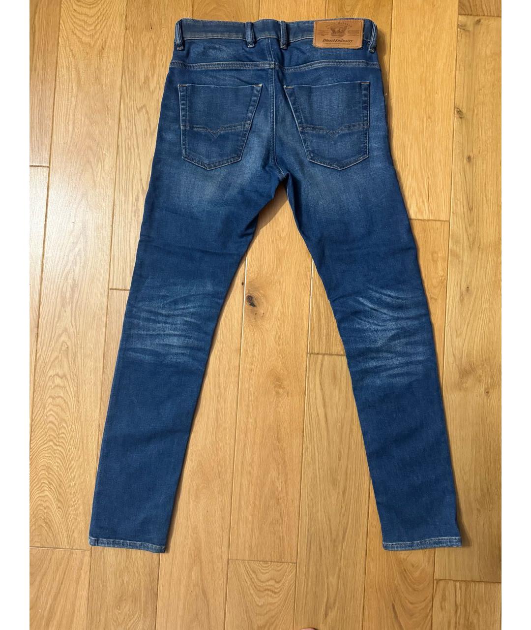 DIESEL Голубые хлопковые прямые джинсы, фото 2