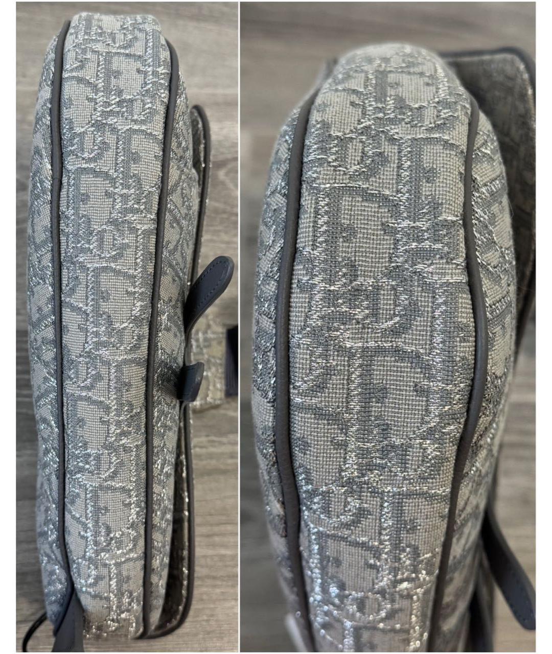 CHRISTIAN DIOR Серая жаккардовая сумка на плечо, фото 5