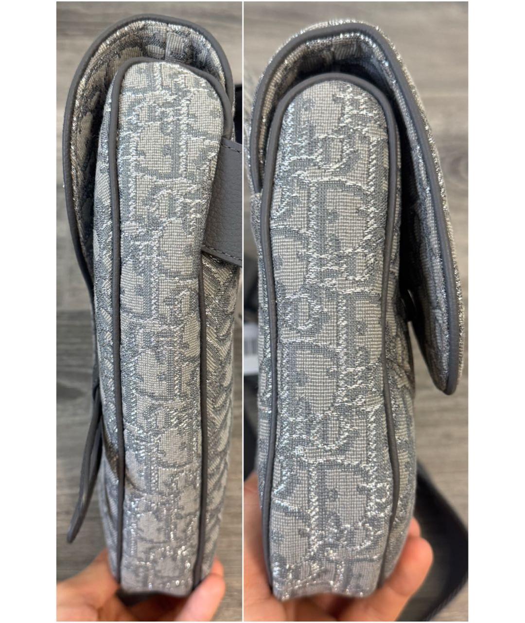 CHRISTIAN DIOR Серая жаккардовая сумка на плечо, фото 4