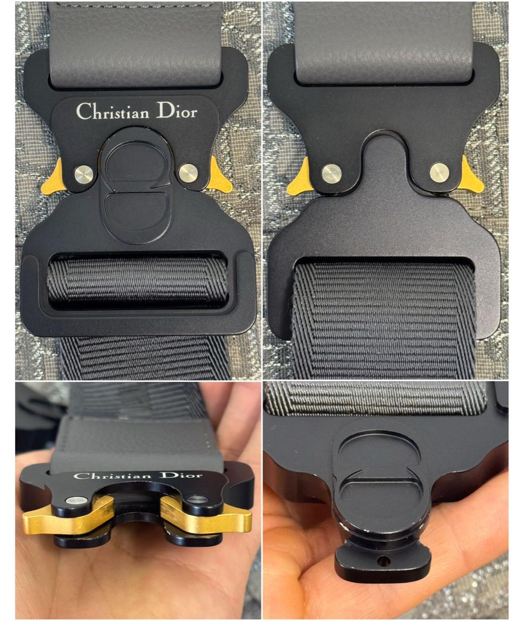 CHRISTIAN DIOR Серая жаккардовая сумка на плечо, фото 7