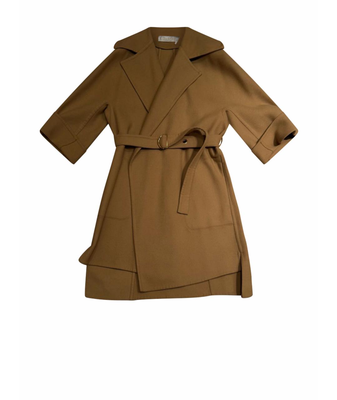 CHLOE Горчичное шерстяное пальто, фото 1