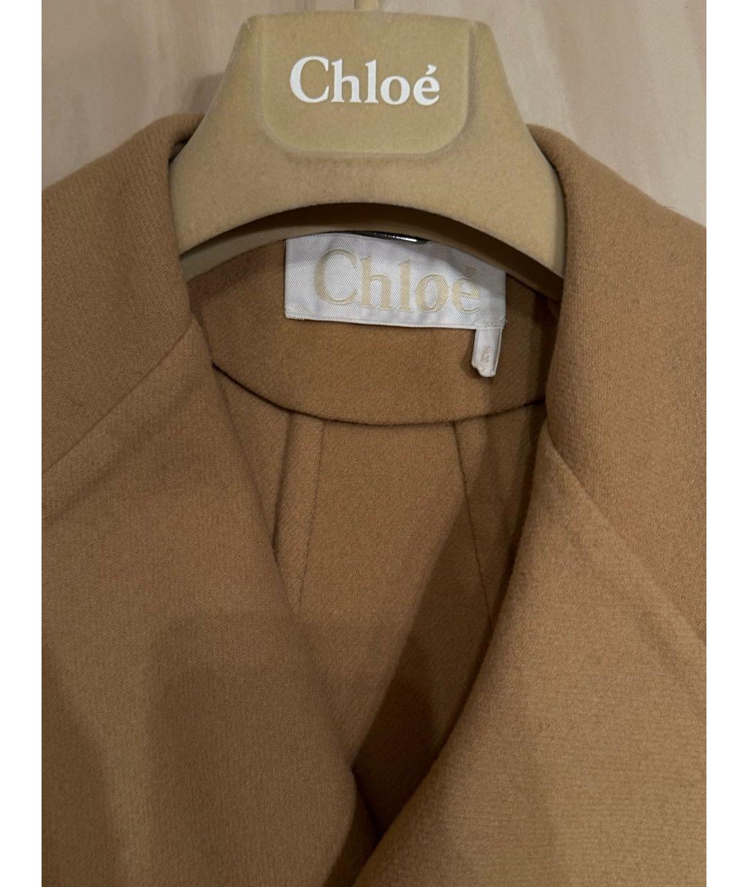 CHLOE Горчичное шерстяное пальто, фото 5