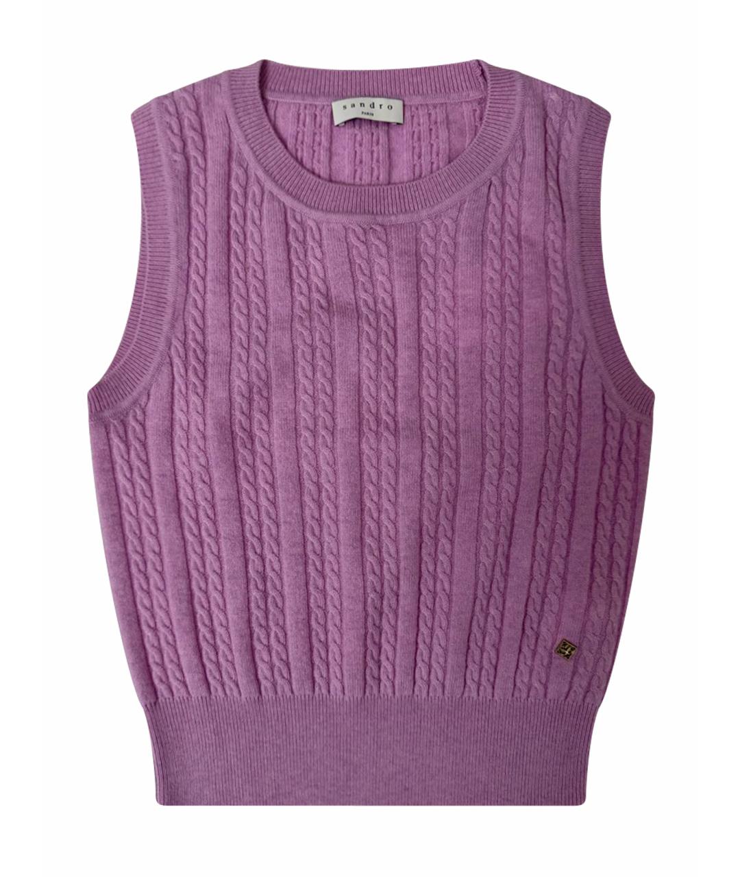 SANDRO Фиолетовый шерстяной джемпер / свитер, фото 1