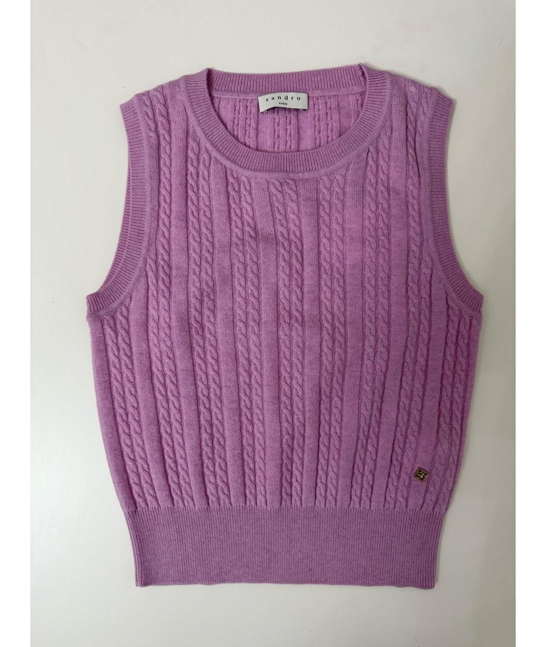 SANDRO Фиолетовый шерстяной джемпер / свитер, фото 7