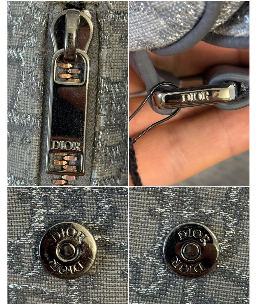 CHRISTIAN DIOR Серая жаккардовая сумка через плечо, фото 8