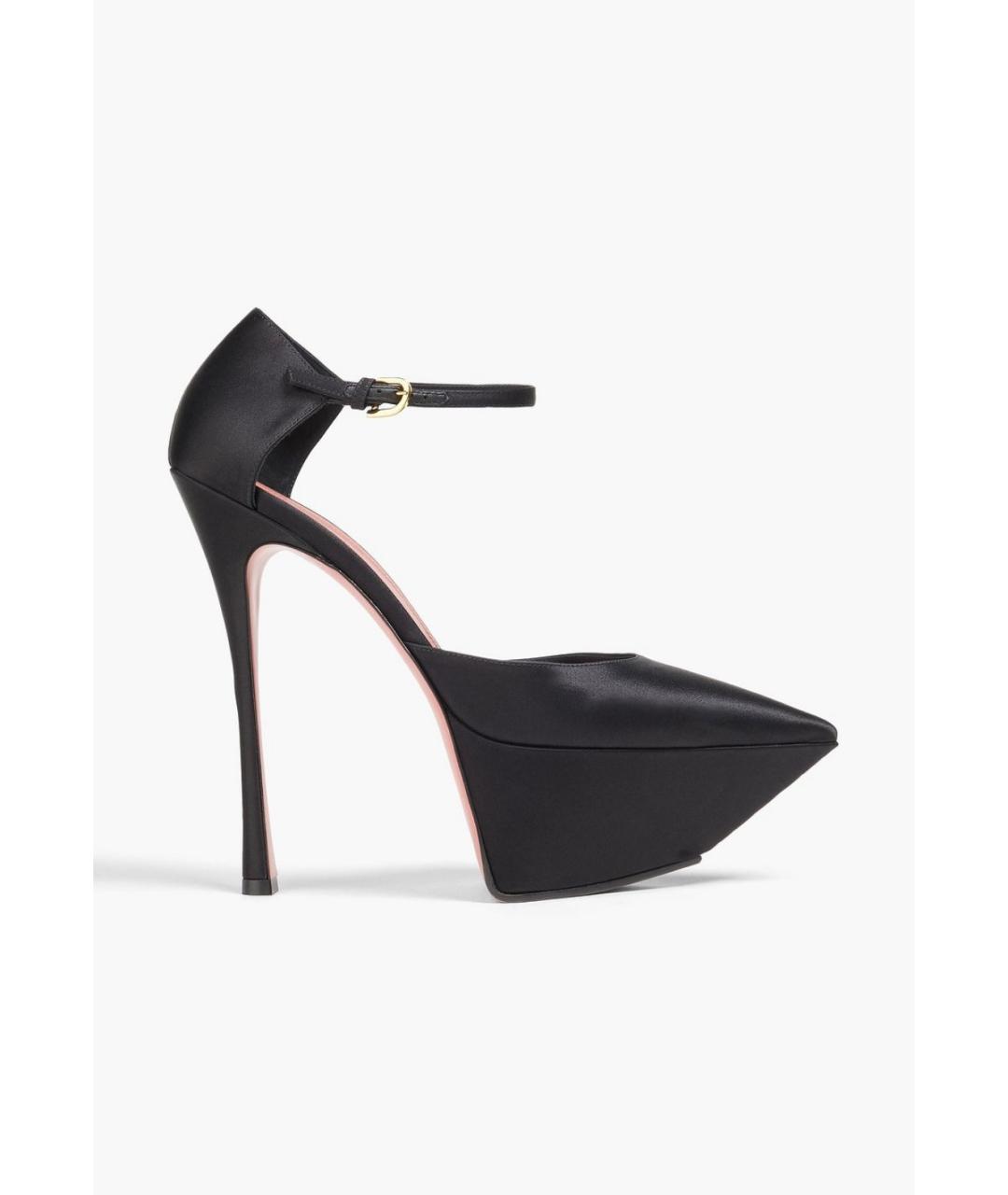 Amina Muaddi Черные текстильные туфли, фото 4