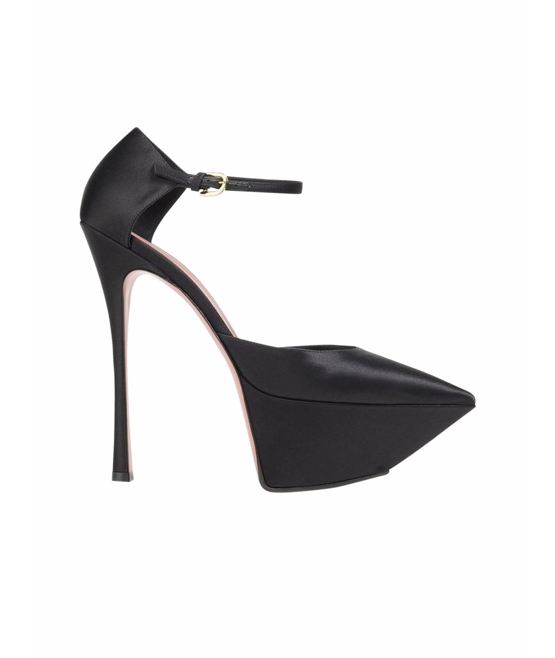 Amina Muaddi Черные текстильные туфли, фото 1