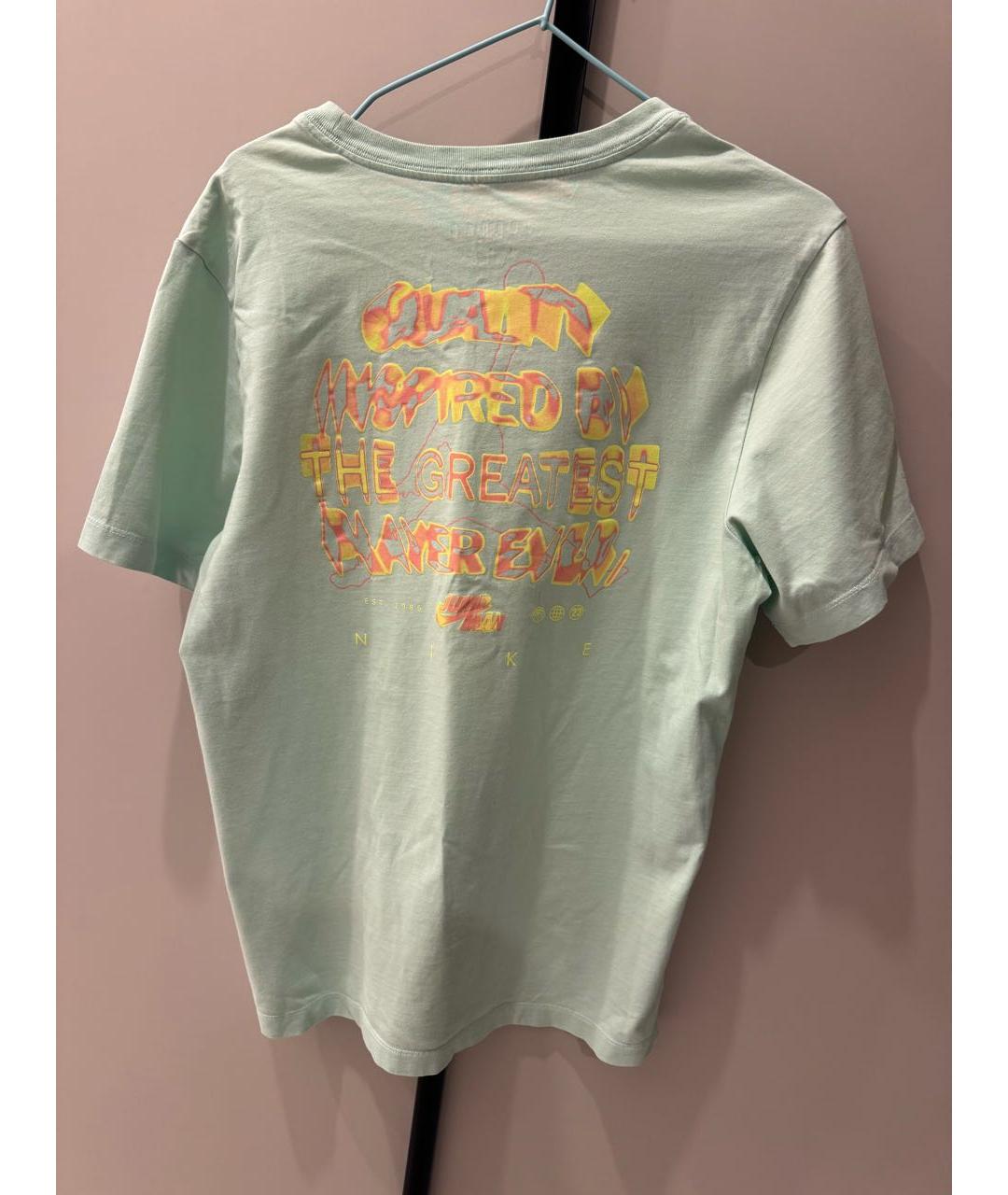 NIKE Бирюзовая хлопковая майка, фото 2