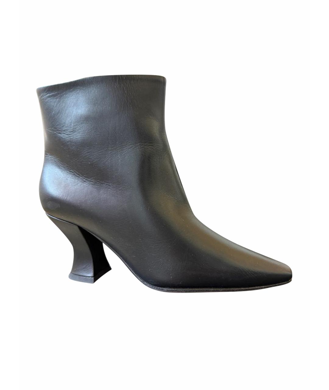 BOTTEGA VENETA Черные кожаные ботильоны, фото 1