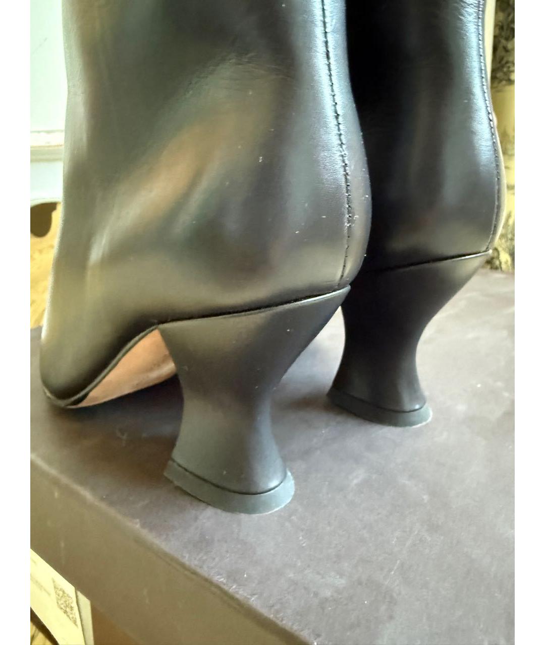 BOTTEGA VENETA Черные кожаные ботильоны, фото 5