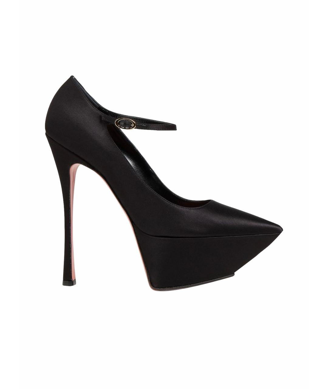 Amina Muaddi Черные текстильные туфли, фото 1