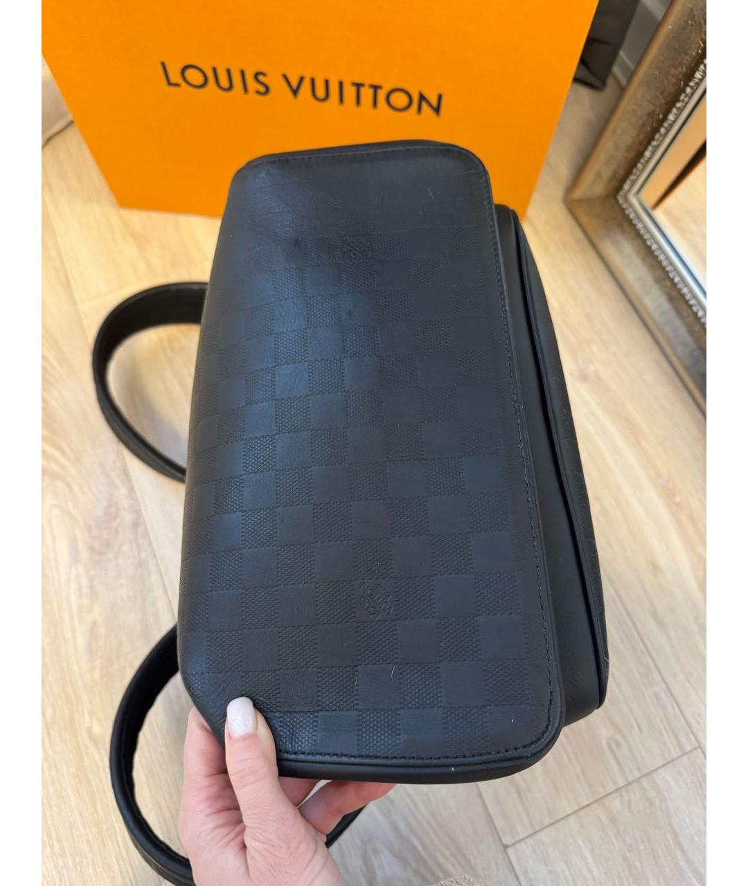 LOUIS VUITTON Черный кожаный рюкзак, фото 5