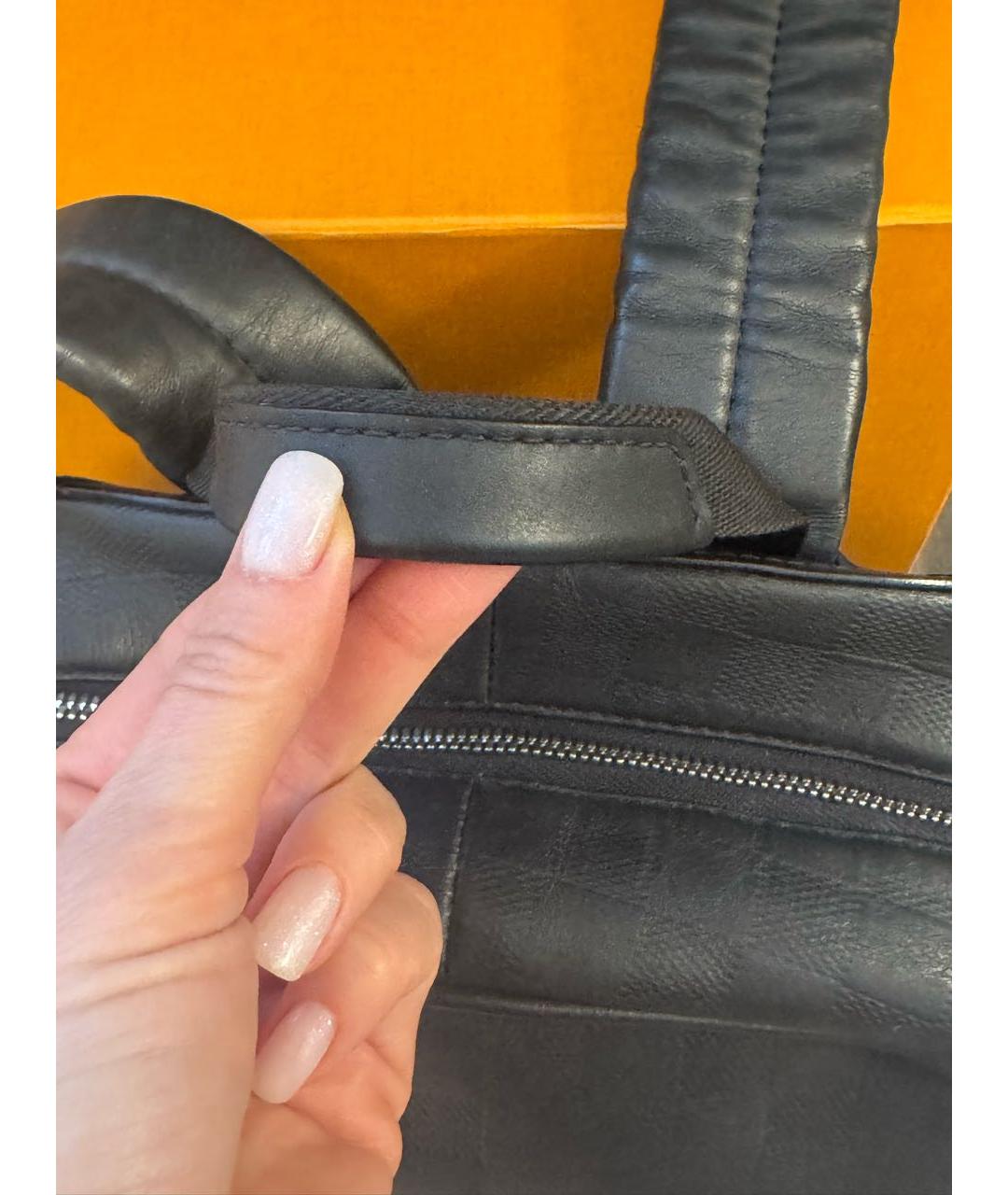 LOUIS VUITTON Черный кожаный рюкзак, фото 6