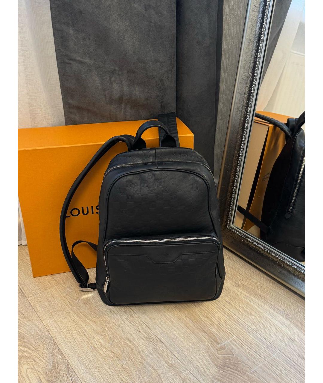 LOUIS VUITTON Черный кожаный рюкзак, фото 7