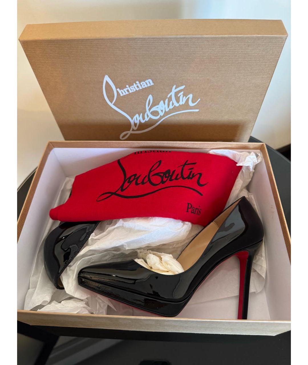 CHRISTIAN LOUBOUTIN Черные туфли из лакированной кожи, фото 5