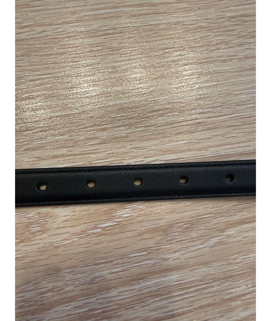 SAINT LAURENT Черный кожаный ремень, фото 4