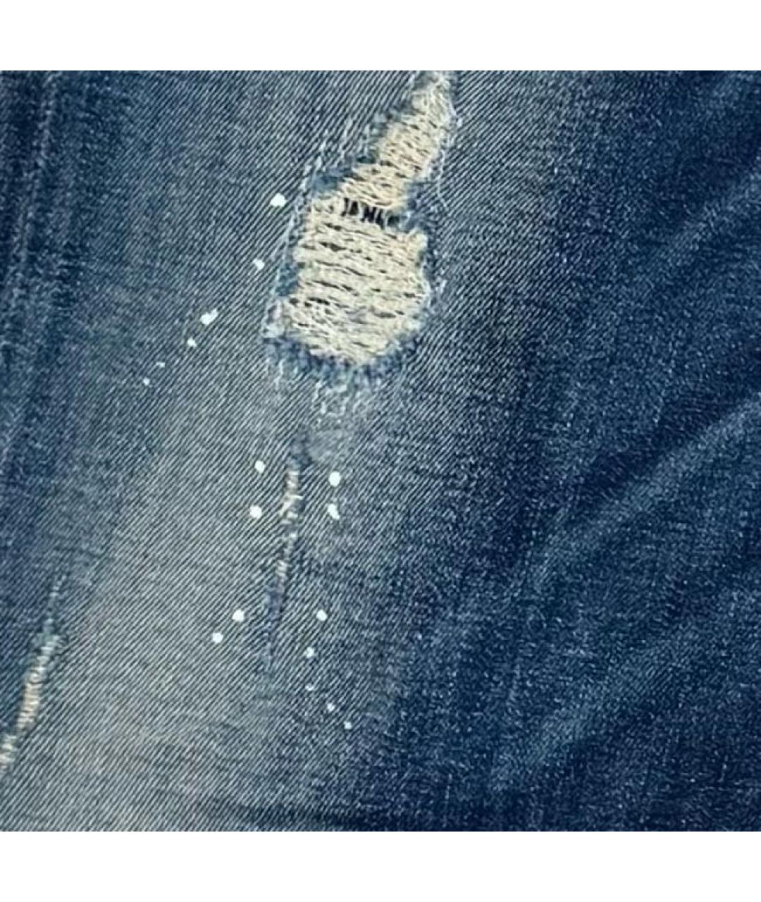 DIESEL Голубые хлопковые прямые джинсы, фото 4