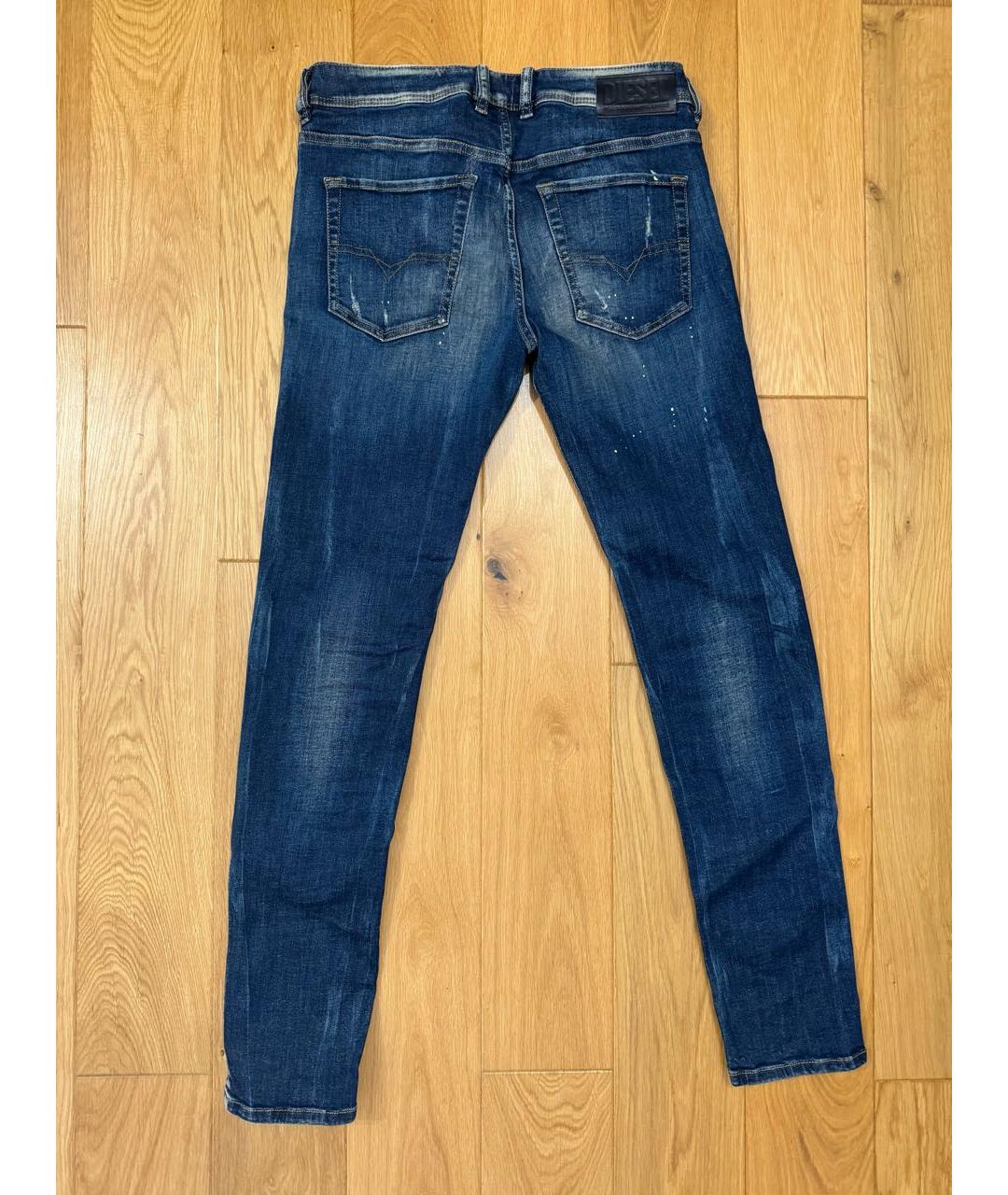 DIESEL Голубые хлопковые прямые джинсы, фото 2