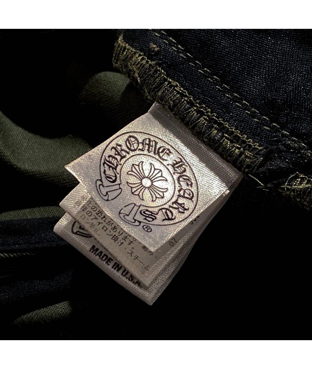 CHROME HEARTS Хаки хлопковые классические брюки, фото 5