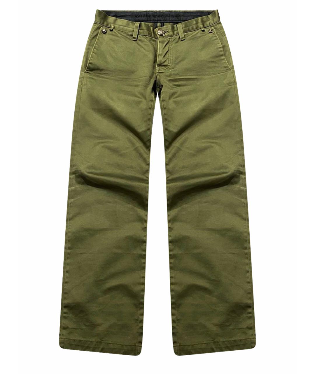 CHROME HEARTS Хаки хлопковые классические брюки, фото 1
