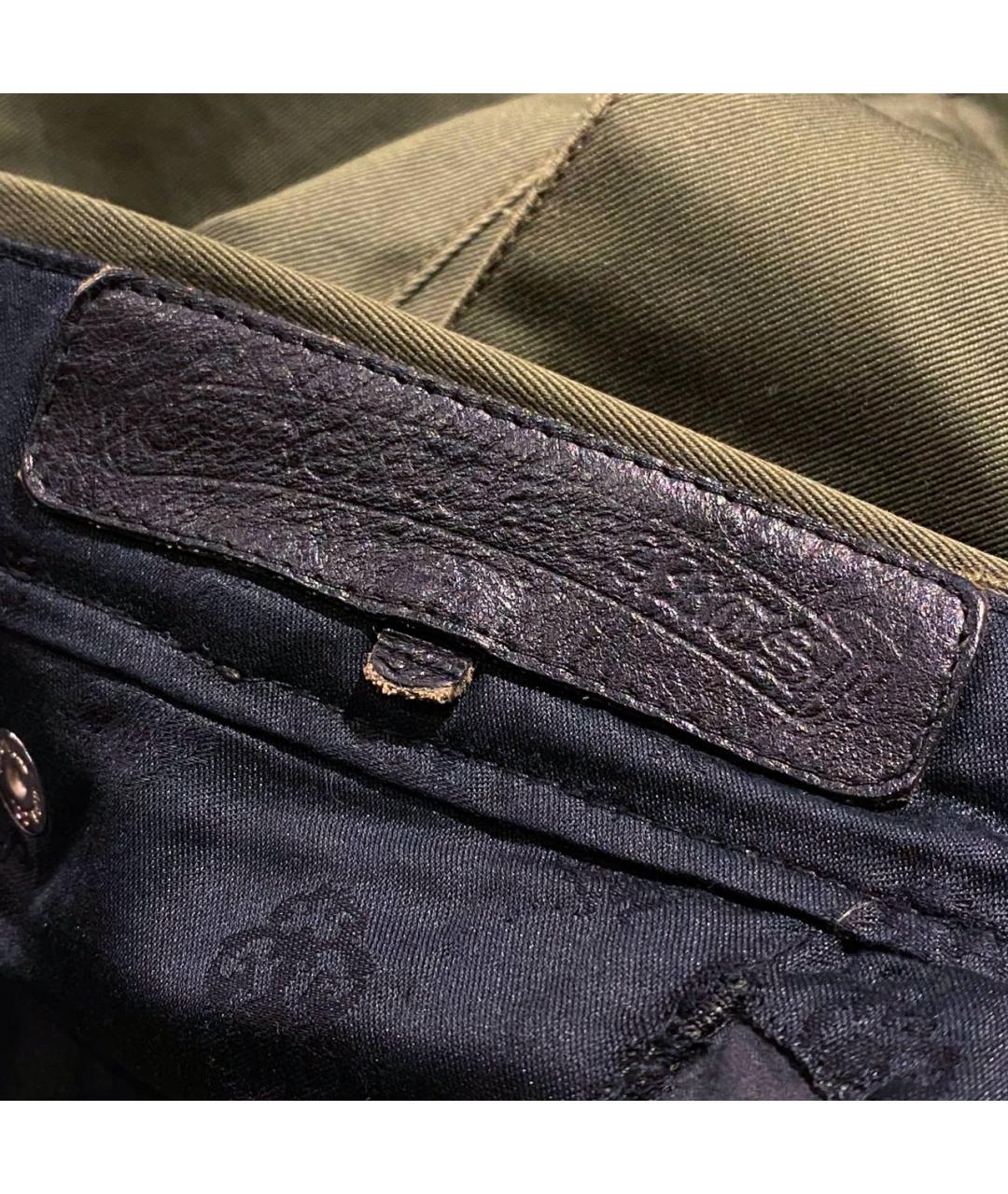 CHROME HEARTS Хаки хлопковые классические брюки, фото 4