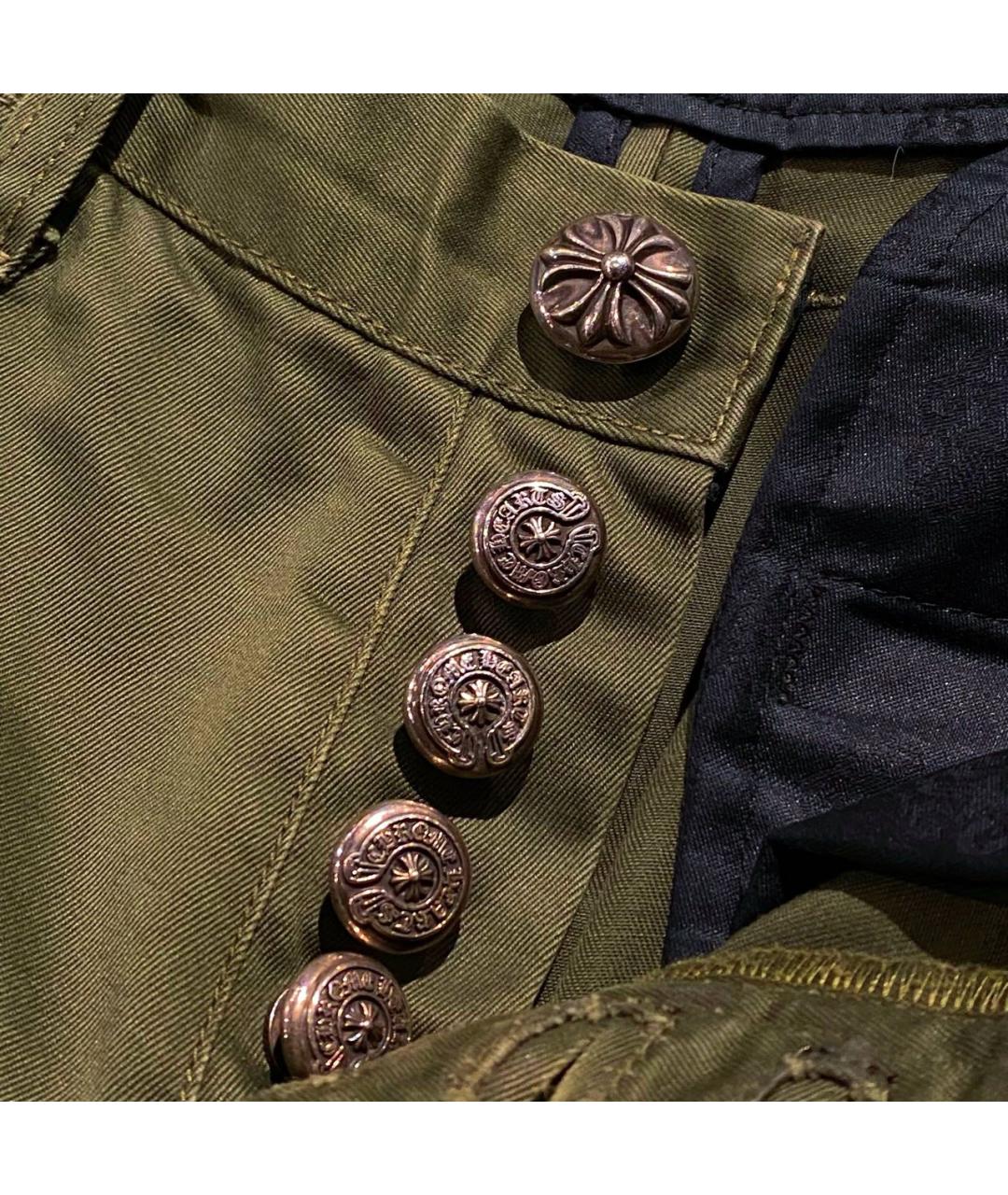 CHROME HEARTS Хаки хлопковые классические брюки, фото 3